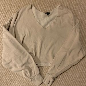 Cream Cropped Sweatshirt
